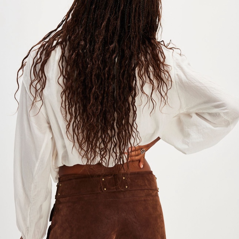 Free People micro mini faux suede cargo skort size 4 - Picture 2 of 8
